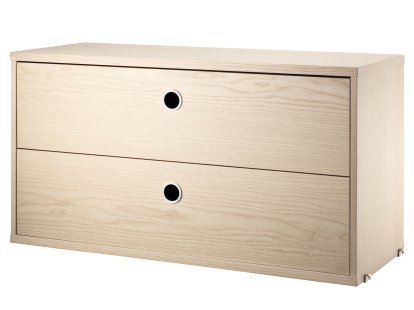 Caisson à tiroirs String System, 78 x 30 cm, Placage frêne  