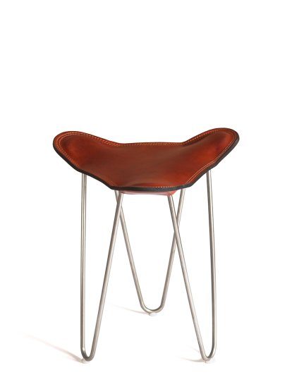 Trifolium Stool, Cognac, Acier inoxydable 