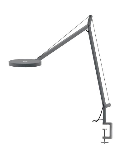 Lampe de table Demetra LED, Gris aluminium, Avec système serre-joint