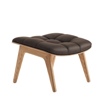 Mammoth Ottoman, Cuir Dunes marron foncé