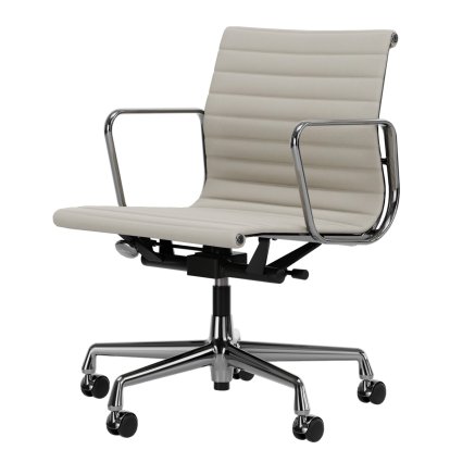 Aluminium Chair EA 117, Chromé, Cuir Premium F, Neige