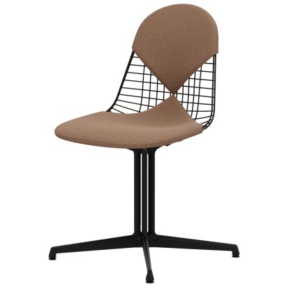 Chaise Wire Chair DKL, Revêtement basic dark, Coussin pour assise et dossier (Bikini), Cognac / ivoire