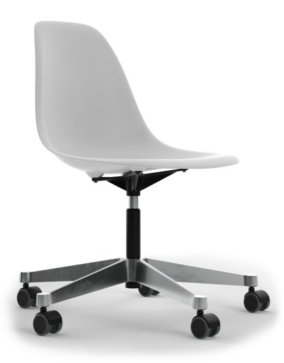 Eames Plastic Side Chair PSCC, Coton blanc, Sans rembourrage, Sans rembourrage