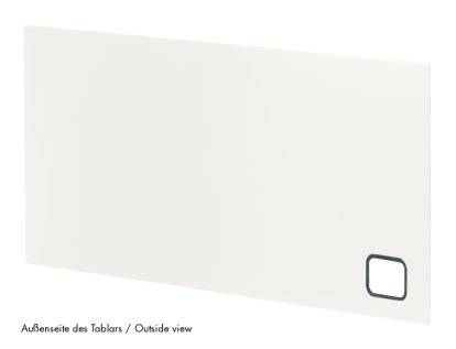 Paroi USM Haller avec passe-câbles, 75 x 35 cm, Blanc pur RAL 9010, En bas à gauche