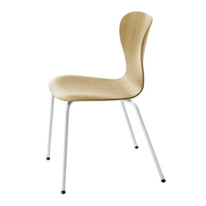 Chaise S 220, Sans accotoirs, Chêne verni transparent, Blanc perle mat revêtu par poudre