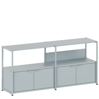 Buffet Unit L en acier, 2 x portes doubles, Bleu pâle