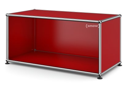 Meuble bas Lowboard M USM Haller ouvert, Rouge rubis USM