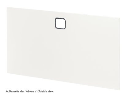 Paroi USM Haller avec passe-câbles, 75 x 35 cm, Blanc pur RAL 9010, En haut au centre