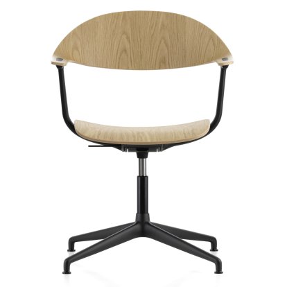 Chaise pivotante Mynt, Chêne naturel, vernis de protection, Sans rembourrage, Sans rembourrage, Noir foncé, Patins pour tapis