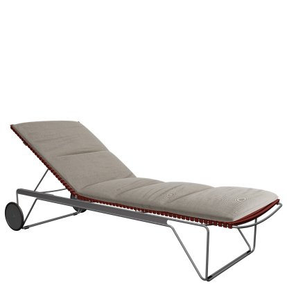 Chaise longue Click, Poivron, Avec coussin - ash