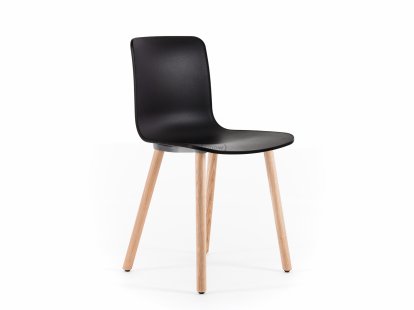 Chaise HAL RE Wood, Noir profond RE, Chêne naturel, vernis de protection
