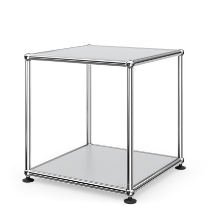Table d'appoint 35 USM Haller, Panneaux inférieur et supérieur en métal, Gris clair RAL 7035