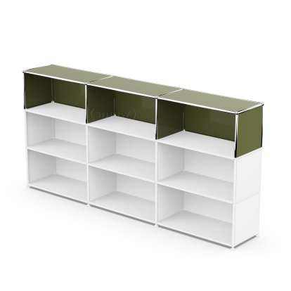 Kit d'extension verticale USM Haller 3, Vert olive RAL 6003, 35 cm