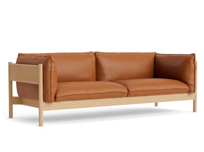 Canapé Arbour, Cuir Nevada 2488 - cognac, Chêne huilé ciré
