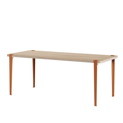 Table à manger Brixton Tiptoe, Rouge tangerine