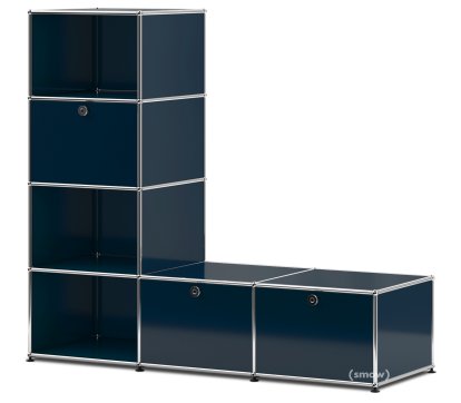 Étagère-banc USM Haller Type 1, Bleu acier RAL 5011