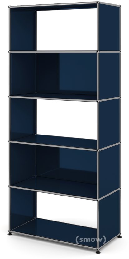 Étagère M USM Haller Type 1, 2 panneaux arrières, Bleu acier RAL 5011