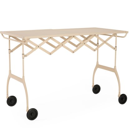 Chariot Battista, Surface mate, Crème, Couleur identique laquée mat