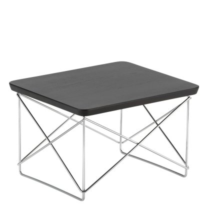Table d'appoint Occasional Table LTR , Chêne teinté foncé massif, Poli chromé