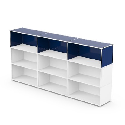 Kit d'extension verticale USM Haller 3, Bleu acier RAL 5011, 35 cm