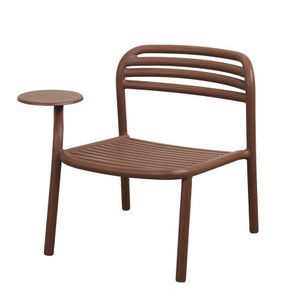 Fauteuil lounge Bliss avec table d'appoint, Rouge du désert, Sans revêtement d'assise rembourré