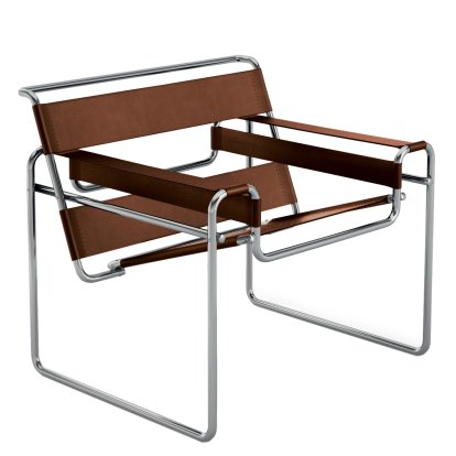 Fauteuil Wassily (B3), Chromé / Cuir de vache cognac - 55ème anniversaire