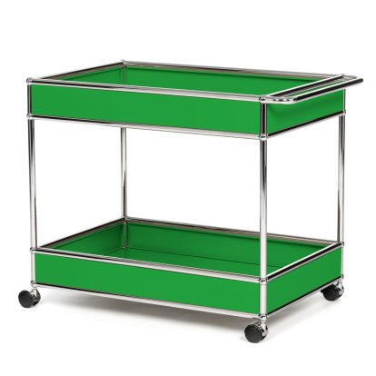Chariot-bar USM Haller type II habillé, Vert USM, Souples pour sols durs