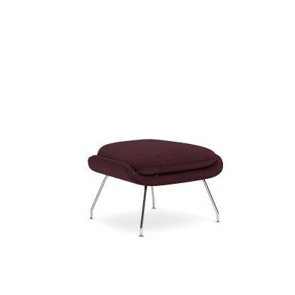 Womb Ottoman , Moyen (H 35cm / l 53cm / P 44cm), Tissu Curly - Bordeaux