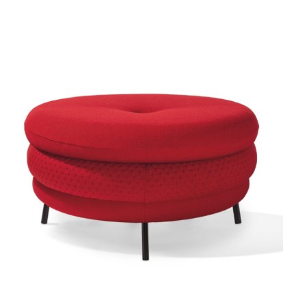 Pouf Fat Tom, 3 coussins, avec pieds, Rouge
