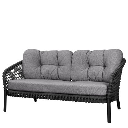 Grand canapé 2 places Ocean Lounge, Open soft Rope – Dark grey, Tissé - Gris foncé