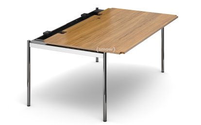 Table USM Haller Advanced, 175 x 100 cm, 07-Plaqué chêne laqué naturel, Plateau coulissant à droite