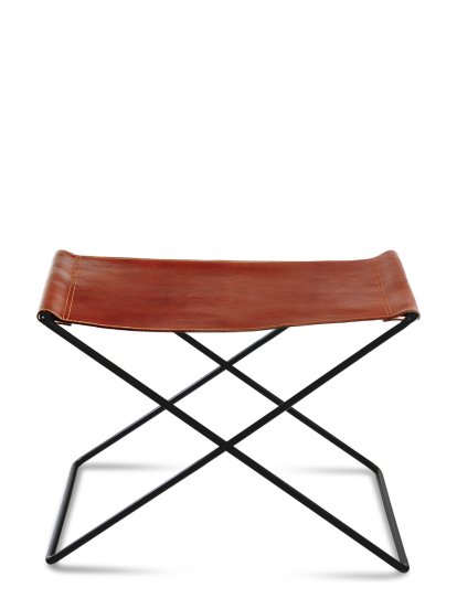 Ox Stool, Cognac, Acier thermolaqué noir
