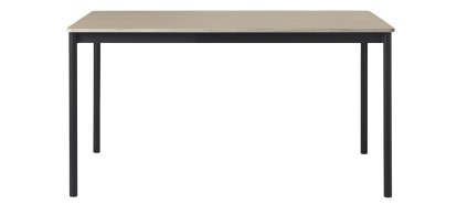 Table Base, L 140 x L 80 cm, Placage chêne avec bord en contreplaqué, Noir