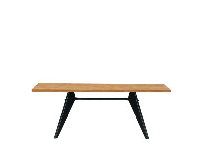 Table EM, 200 x 90 cm, Chêne massif naturel huilé, Noir intense