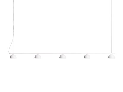 Suspension Blush Rail, 5 Abat-jour, Blanc