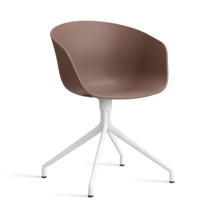 Chaise pivotante About A Chair AAC 20, Soft brick 2.0, Aluminium thermolaqué blanc