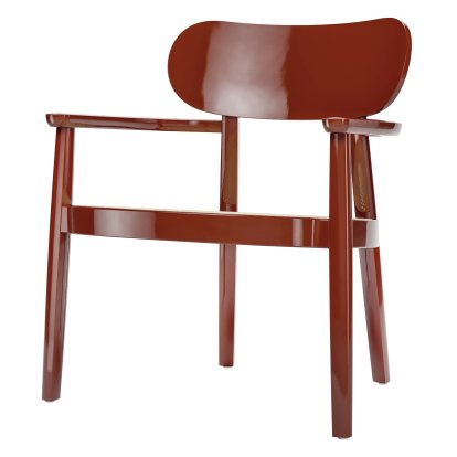119 F / 119 MF, Haute brillance rouge foncé, Cannage naturel