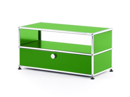 Meuble bas Lowboard TV USM Haller avec porte coulissante, Vert USM