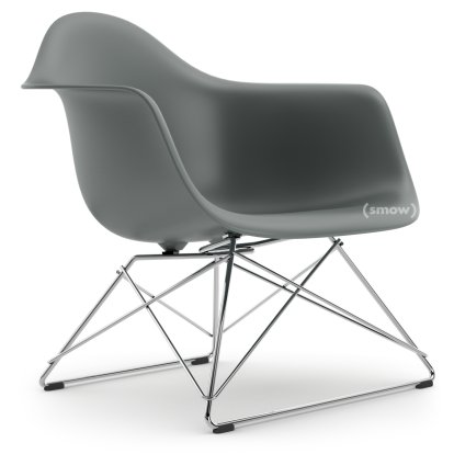 Eames Plastic Armchair LAR, Gris granit, Sans rembourrage, Chromé