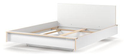 Lit Flai, 160 x 200, Avec tête de lit, CPL blanc, Sans sommier
