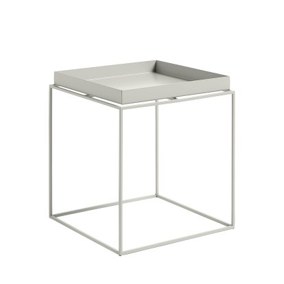 Table avec plateau Tray, H 40/44 x L 40 x P 40 cm, Gris foncé
