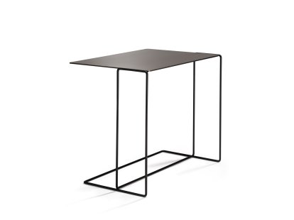 Guéridon Oki, H 46 x L 56 x P 38 cm, Peint par poudrage bronze mat, Peint par poudrage bronze mat