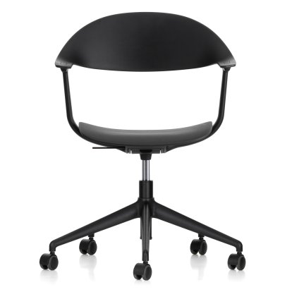 Chaise de bureau Mynt pied cinq branches, Noir basic RE, Sans rembourrage, Sans rembourrage, Noir foncé, Souples pour sols durs