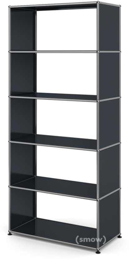 Étagère M USM Haller Type 1, Sans panneau arrière, Anthracite RAL 7016