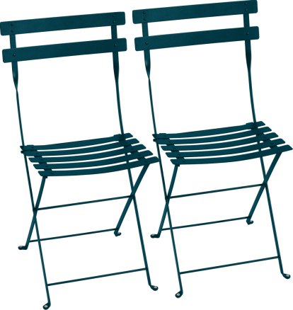 Chaise pliante Bistro - lot de 2, Bleu acapulco