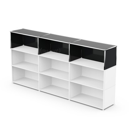 Kit d'extension verticale USM Haller 3, Noir graphite RAL 9011, 35 cm
