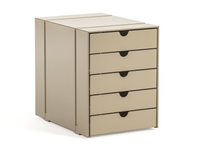 Casiers USM Inos C4 pour étagère USM Haller, Avec 5 plateaux, Beige USM