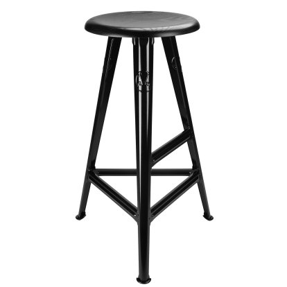 Tabouret Rowac – Modèle 1 / 75 cm, Chêne noir, Noir brillant