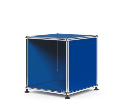Table d'appoint USM Haller pour salle d'attente, H 35 x L 35 x P 35 cm, Bleu gentiane RAL 5010