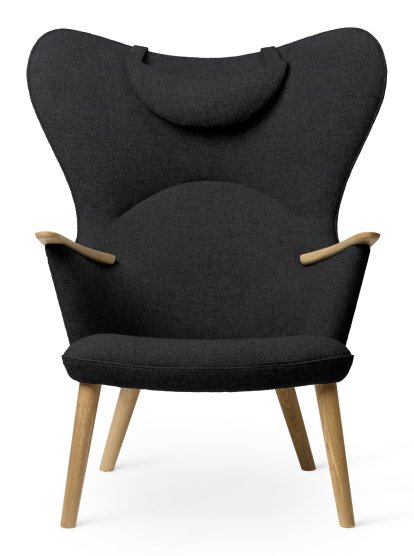 Chaise CH78 Mama Bear , Fiord - anthracite, Chêne savonné, Avec coussin pour la nuque